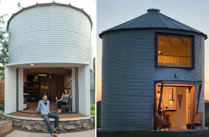 180-square-foot grain silo turned into tiny house