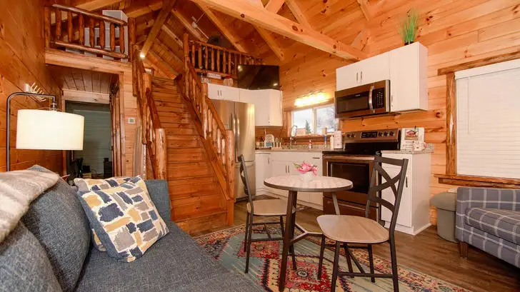 log cabin living room