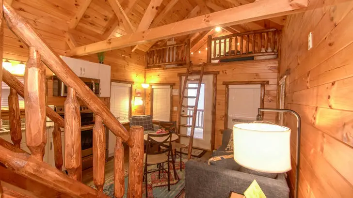 log cabin living room