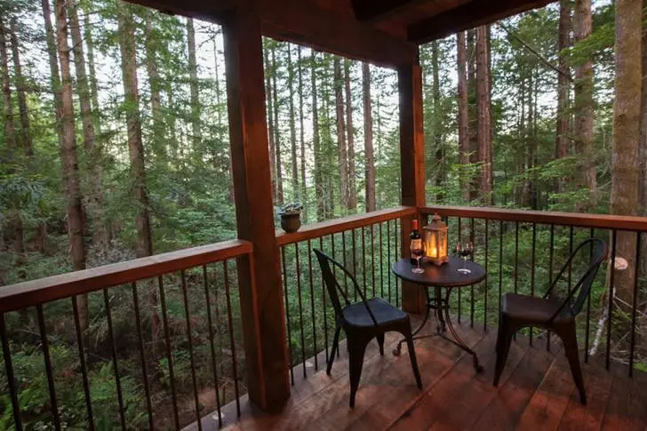 Log cabin rear porch