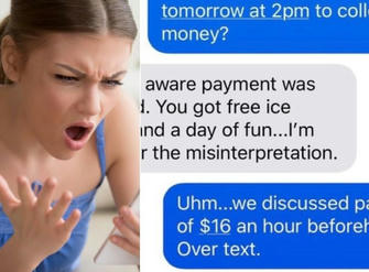 Babysitter Shows Deleted Texts As Proof After Being Refused To Get Paid By The Kids' Mom