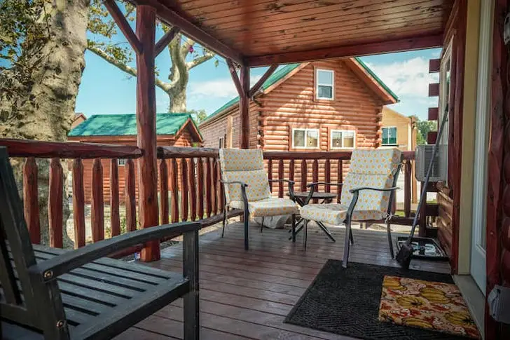 log cabin porch