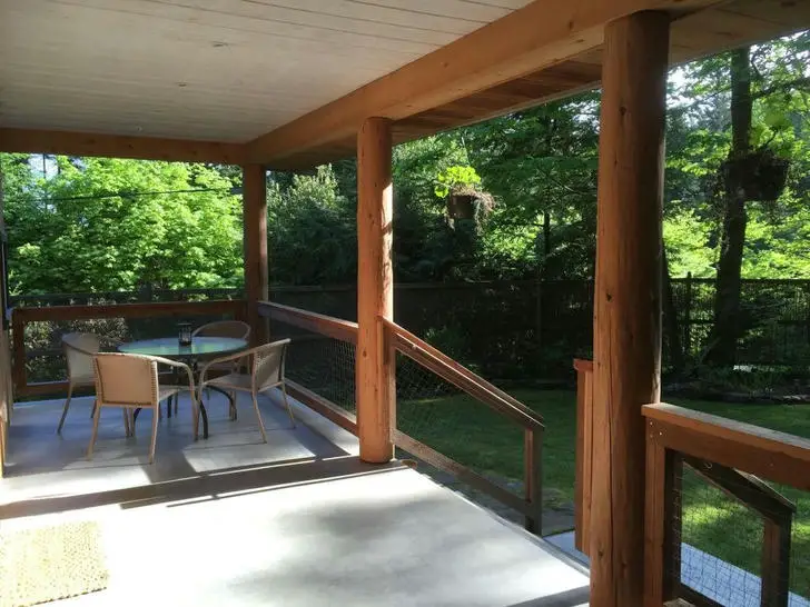 log cabin porch