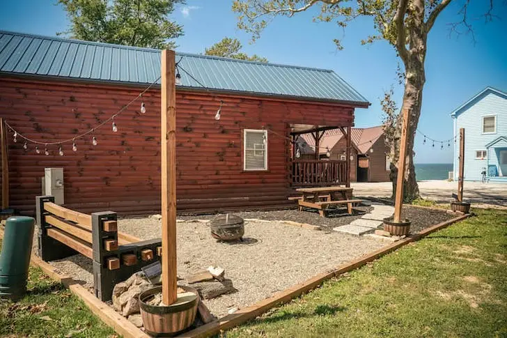 log cabin backyard